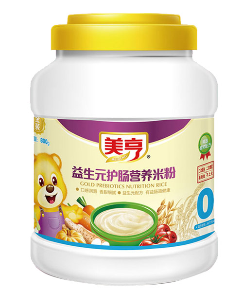 美亨800g桶裝益生元護(hù)腸營養(yǎng)米粉0段