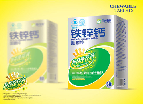 斯可萊鐵鋅鈣咀嚼片