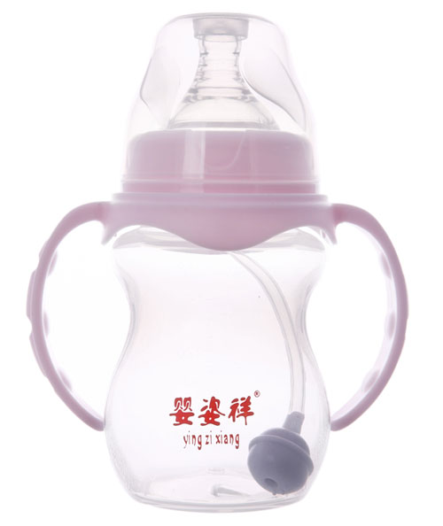 嬰姿祥寬口雙耳自動弧形奶瓶(磨砂)180ML