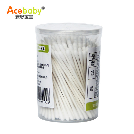 安心寶寶扭花細(xì)紙棒棉簽150支裝背面