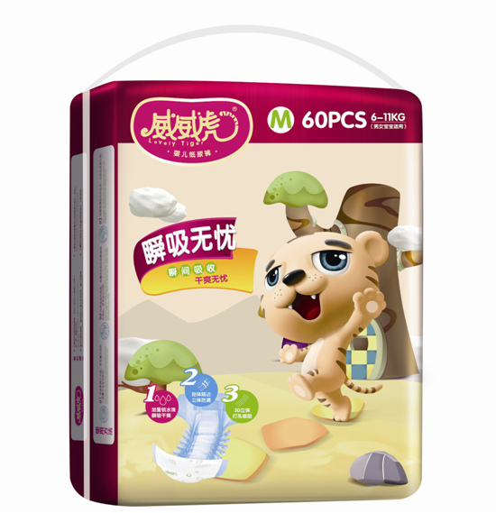 威威虎瞬吸無(wú)憂紙尿褲M碼60片