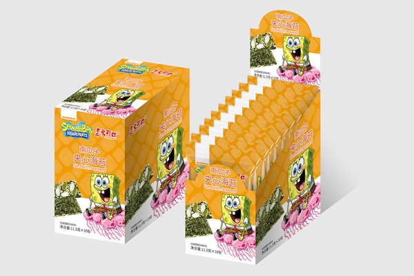 香當(dāng)可口海綿寶寶系列-南瓜子夾心海苔盒裝