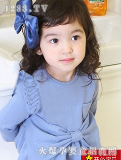 開心寶貝淺藍色女童毛衣