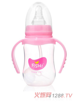小魚兒PP雙柄自動奶瓶150ml粉色