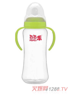 苗苗樂標(biāo)準(zhǔn)口徑雙柄自動(dòng)吸PP葫蘆奶瓶280ML