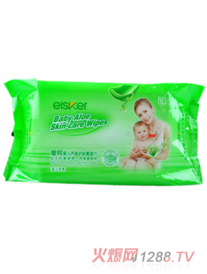 噯呵嬰兒蘆薈護(hù)膚柔濕巾（80片）