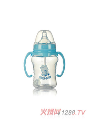 哈尼小熊寬口葫蘆形雙耳自動PP奶瓶210ml