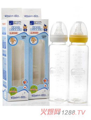 嬰侍衛(wèi)標(biāo)準(zhǔn)口徑晶鉆玻璃奶瓶240ml