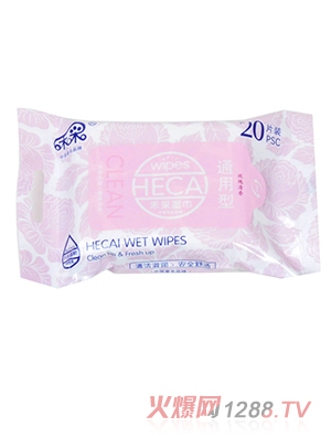 禾采20片啟封通用型濕巾（粉色）