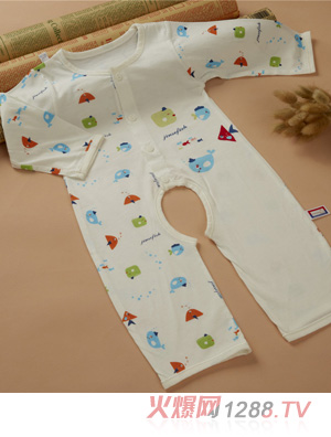 金色小魚蘆薈纖維單面小魚開(kāi)檔哈衣