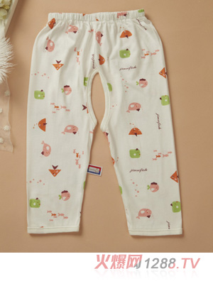 金色小魚蘆薈纖維單面小魚開(kāi)檔褲