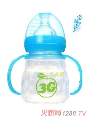 3G小蘋果軟奶瓶150ML藍(lán)色