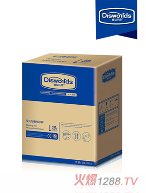 迪世樂(lè)園嬰兒輕奢紙尿褲L 22片整箱