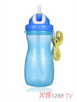 母愛兒童背帶學(xué)飲杯550ML 藍(lán)