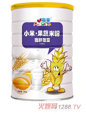 每童小米果蔬米粉  豬肝菠菜 聽(tīng)裝