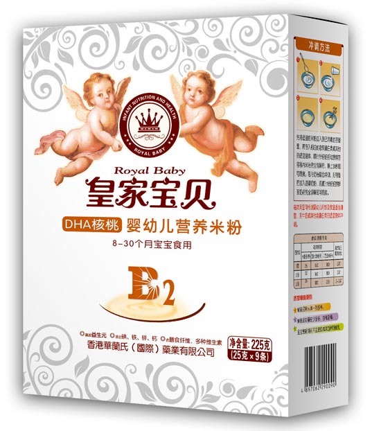 皇家寶貝225克營(yíng)養(yǎng)米粉米粉-DHA核桃